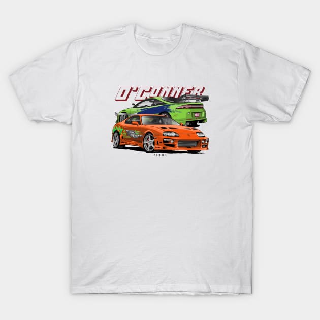 Supra Mk IV & Eclipse - The Fast And Furious T-Shirt by LpDesigns_